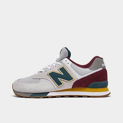 New Balance 574 Casual Shoes In Grey/burgundy | ModeSens
