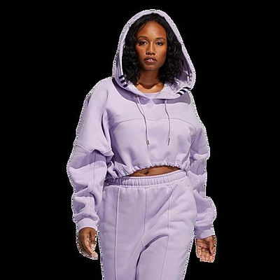 Adidas Women s X Ivy Park Crop Shrug Hoodie In Purple Glow