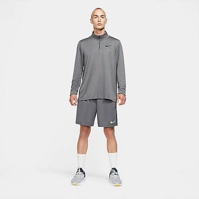 Shop Nike Men's Dri-fit Veneer Shorts In Black/smoke Grey Heather/white