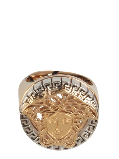 Shop Versace The Medusa Touch Ring In Gold