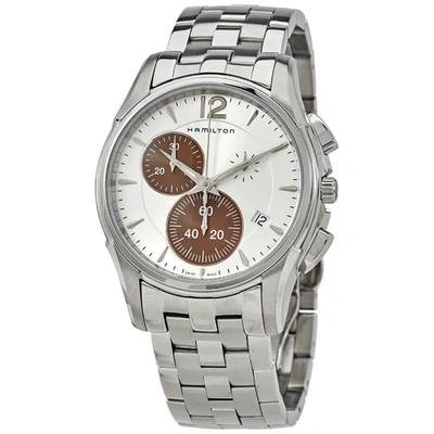 Shop Hamilton Jazzmaster Mens Chronograph Quartz Watch H32612151 In Silver