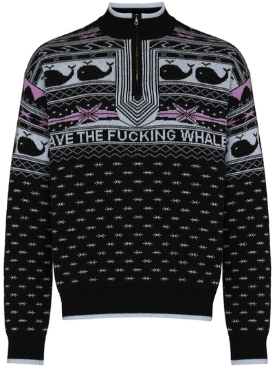 Shop Phipps Save The Whales High-neck Jumper In Black