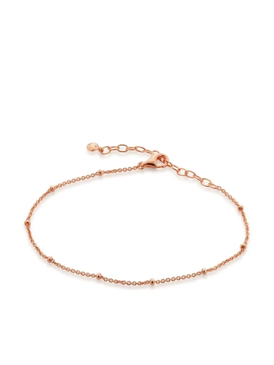 Shop Monica Vinader Fine Beaded Chain Bracelet In Rosa