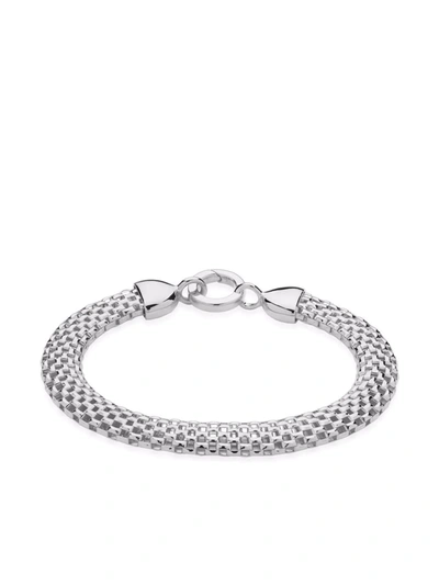 Shop Monica Vinader Heirloom Woven Wide Chain Bracelet In Silver