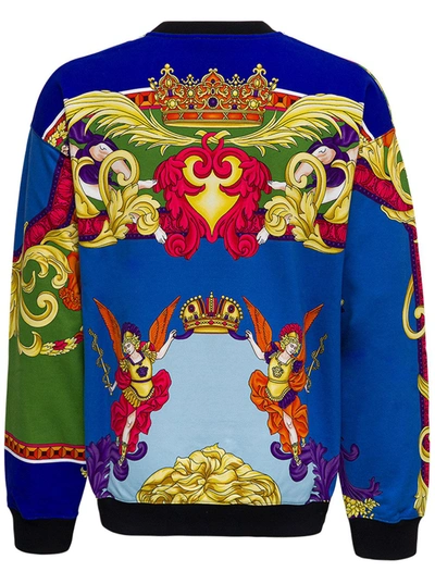 Shop Versace Cotton Sweatshirt With Medusa Renaissance Print In Multicolor