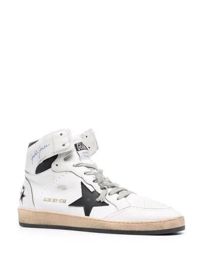 Shop Golden Goose Sky-star High-top Lace-up Sneakers In Dark Yellow