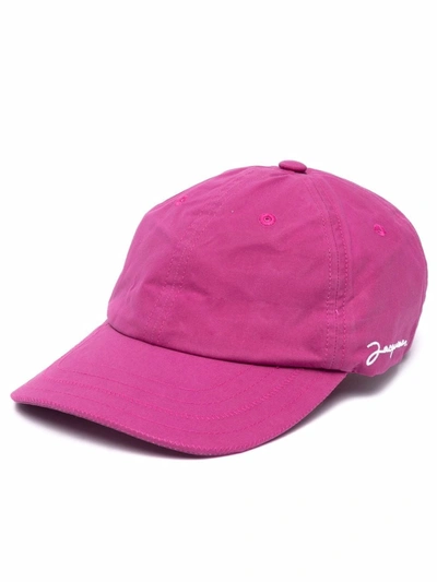 Shop Jacquemus Logo-embroidered Cap In Violett