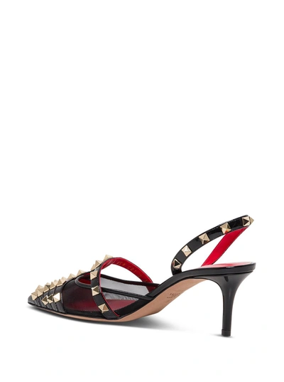 Shop Valentino Rockstud Alcove Patent And Mesh Pumps In Black