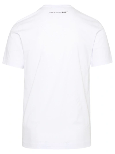 Shop Comme Des Garçons Shirt T-shirt Logo Bianca In White