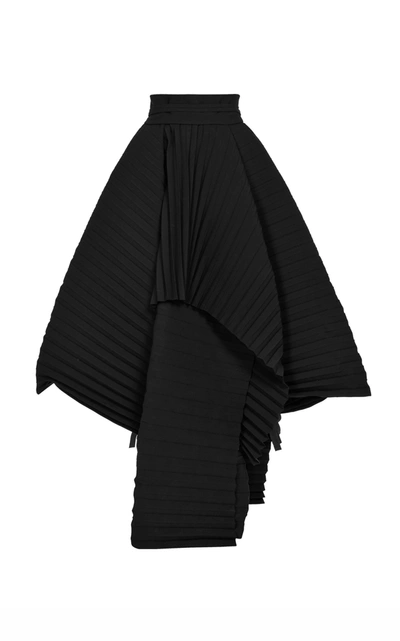 Shop A.w.a.k.e. Women's Pleated Crepe Midi Skirt In Black