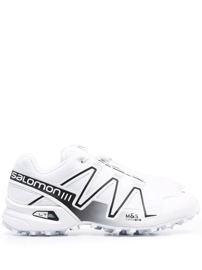 Shop Salomon Logo-print Lace-up Sneakers In Weiss