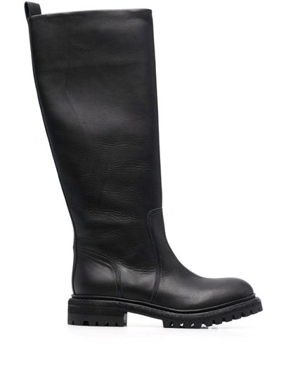 Shop Del Carlo Knee-length Slip-on Boots In Schwarz