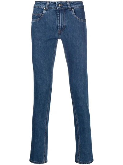 Shop Fay Mid-wash Slim Jeans In Blau