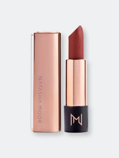 Shop Natasha Moor Silk Suede Lipstick Titan In Red