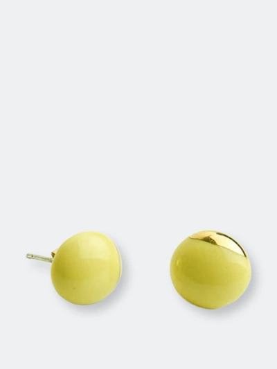 Shop Chimmi We Are  Ceramic Ball Earrings In Yellow