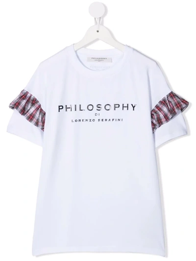 PHILOSOPHY DI LORENZO SERAFINI LOGO印花格纹细节T恤 