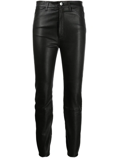 Shop Sprwmn Skinny-cut Leather Trousers In Black