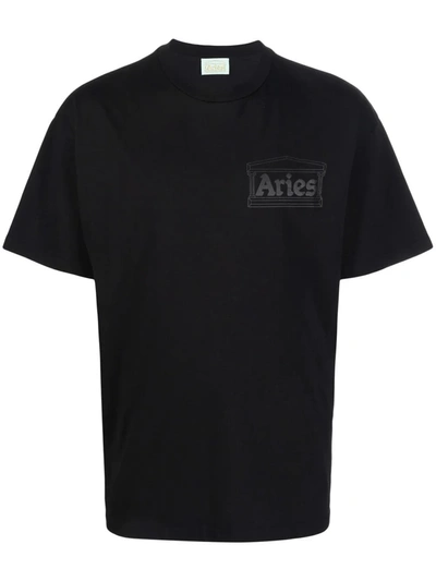 Shop Aries Temple Logo-print T-shirt In Black