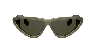 Shop Burberry Dark Green Cat Eye Ladies Sunglasses Be4292 38138265