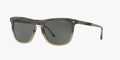 Shop Giorgio Armani Green Square Mens Sunglasses Ar8107 565631 53 In Green,grey