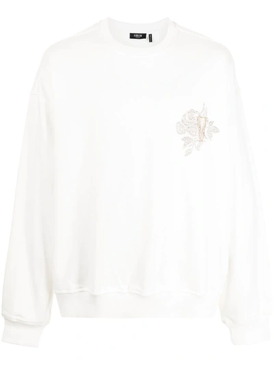 Shop Five Cm Embroidered Crewneck Sweatshirt In Weiss