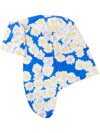Shop Natasha Zinko Floral-print Cotton Hat In Blau