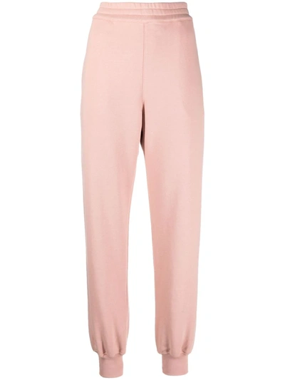 Alexander Mcqueen Logo Print Ribbed Track Pants In Rosa