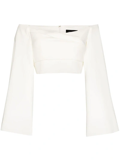 Shop Solace London Asten Off-shoulder Corset Top In White