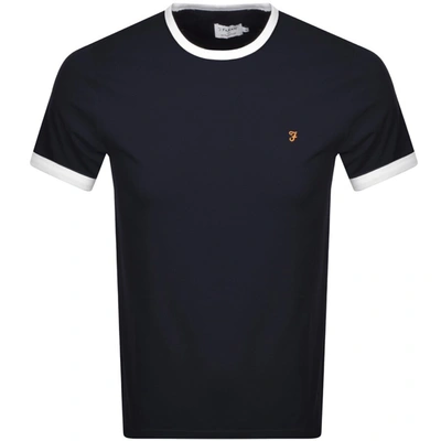 Farah Vintage Groves Ringer T Shirt Navy In Navy