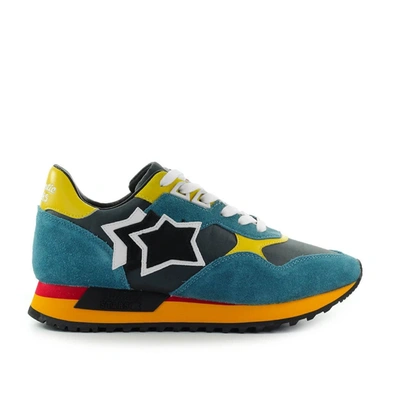 Shop Atlantic Stars Draco Petrol Blue Yellow Sneaker