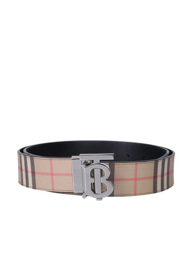 Shop Burberry Branded Belt In Beige