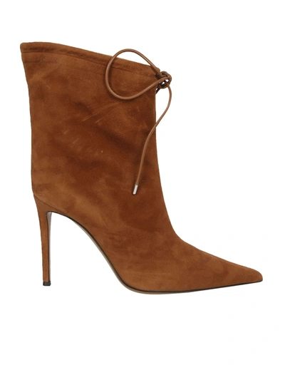 Shop Alexandre Vauthier Pointed Boots In Brown