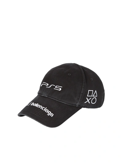 Shop Balenciaga Branded Baseball Hat In Black