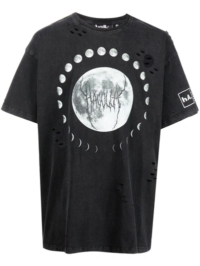 Shop Haculla Dark Phases Print T-shirt In Schwarz