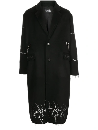 Shop Haculla Embroidered Mid-length Coat In Schwarz