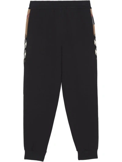 Burberry Stephan Vintage Check-detail Track Pants In Schwarz