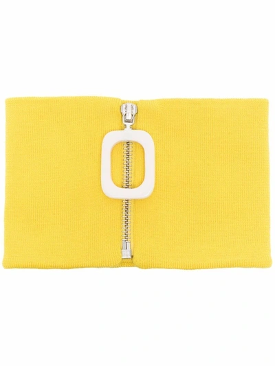 Shop Jw Anderson Zip-up Neckband In Yellow