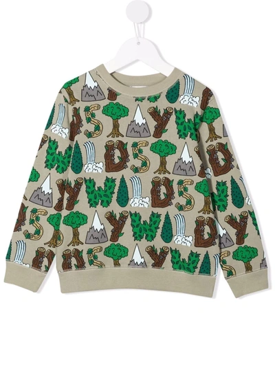 Stella Mccartney Illustration-print Organic Cotton Sweatshirt In Green