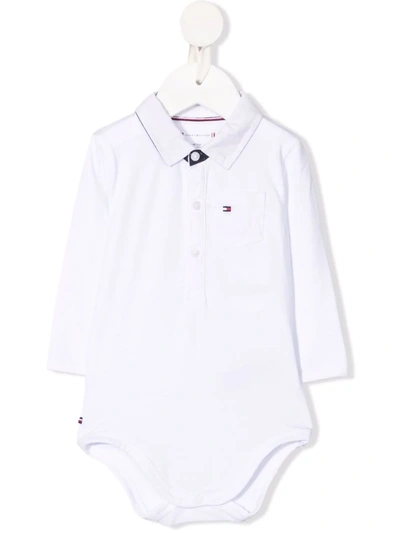 Tommy Hilfiger Junior Babies' Flag-embroidered Cotton Body In White |  ModeSens