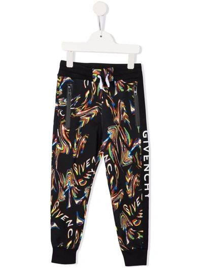 Shop Givenchy Graphic-print Track Pants In Black