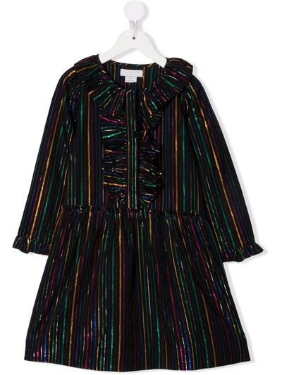Shop Stella Mccartney Ruffle-collar Cotton Dress In Black