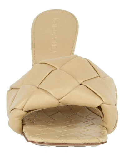 Bottega Veneta Bv Lido Beige Leather Sandals In Yellow | ModeSens
