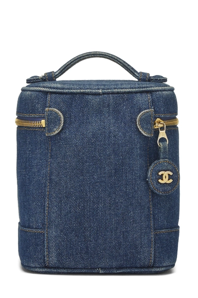 Pre-owned Chanel Blue Denim Vanity 