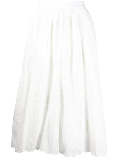 Shop Agua By Agua Bendita Curcuma Midi Skirt In White