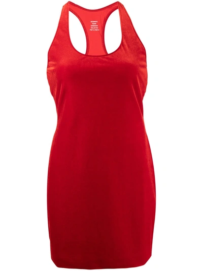 Shop Vetements Velvet Open Back Mini Dress In Red