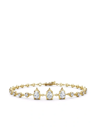 Shop Jade Trau 18kt Yellow Gold Envoy Diamond Line Bracelet