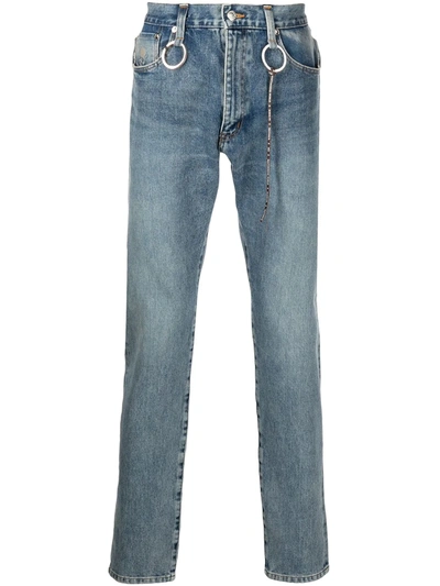 Shop Mastermind Japan Mid-rise Slim Fit Jeans In Blue