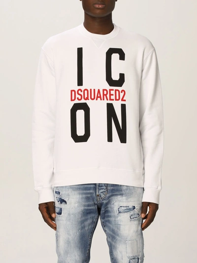 Shop Dsquared2 Sweatshirt  Sweatshirt With Icon Logo In White
