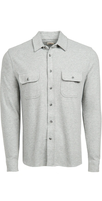 Shop Faherty Legend Sweater Shirt Fossil Grey Twill