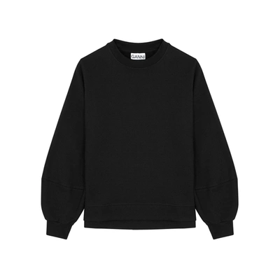 Shop Ganni Isoli Black Jersey Sweatshirt